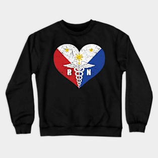 Filipino Registered RN Nurse Flag Love Crewneck Sweatshirt